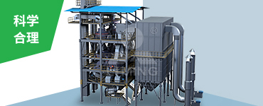 生產工藝流程科學合理：原料提升運輸至頂部破碎、篩分、磨刷、加濕、出料，在重力作用下，滑溜下落，減少了皮帶輸送機的使用，減少系統開口，提升除塵效果，降低系統噪音。
